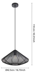 Eglo 43995 - Luster na lanku DOLWEN 1xE27/40W/230V pr. 42,5 cm čierna