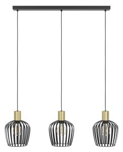 Eglo 901037 - Luster na lanku EMPOLI 3xE27/40W/230V čierna/zlatá