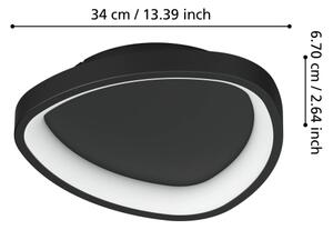Eglo 901584 - LED Stmievateľné stropné svietidlo LORETELLO LED/12W/230V čierna + DO