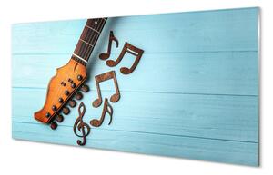 Obraz na skle gitara poznámky 100x50 cm 2 Prívesky