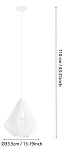 Eglo 43996 - Luster na lanku DOLWEN 1xE27/40W/230V pr. 33,5 cm biela