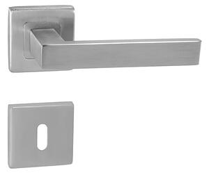 Dverové kovanie MP Quadra - HR (BN - Brúsená nerez), kľučka-kľučka, Otvor pre obyčajný kľúč BB, MP BN (brúsená nerez)