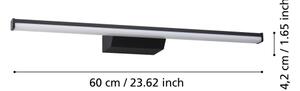 Eglo 901287 - LED RGBW Stm. kúpeľňové osvetlenie REGELLO-Z 12W/230V IP44 čierna