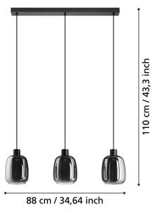Eglo 901121-LED RGBW Stmievateľný luster na lanku MOLOCHIO-Z 3xLED/3,7W/230V šedá