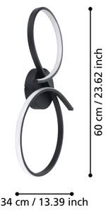 Eglo 901266 - LED Stropné svietidlo SERPINS LED/21W/230V 3000K čierna