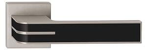 Dverové kovanie TWIN TURN HX8505 HR (NI-SAT-MAT) s čiernou listelou, kľučka/kľučka, hranatá rozeta, Hranatá rozeta s otvorom pre obyčajný kľúč BB, Twin NI-SAT-MAT (nikel matný)