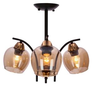Luster na tyči MERRA 3xE27/40W/230V čierna/béžová