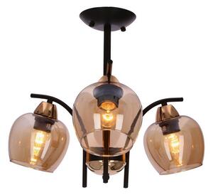 Luster na tyči MERRA 3xE27/40W/230V čierna/béžová