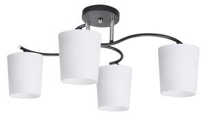 Luster na tyči ESNYR 4xE27/40W/230V čierna/biela