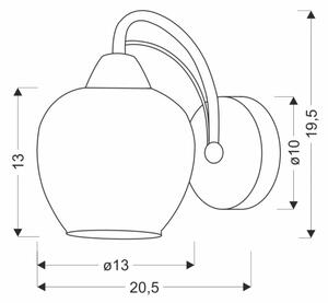Nástenná lampa TOBIAS 1xE27/40W/230V lesklý chróm