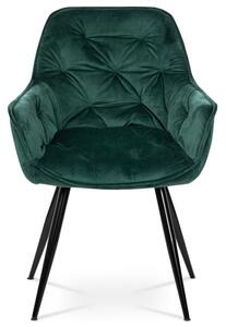 Exkluzívna stolička, zelená zamatová látka (a-421 zelená)