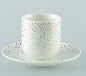 Set pre 6 osôb - porcelánový hrnček espresso s tanierikom Dots