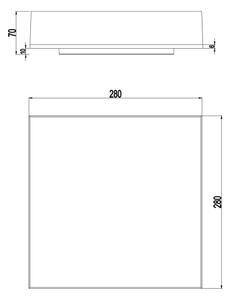 Top Light - LED Kúpeľňové stropné svietidlo BOXTER LED/24W/230V IP54 28x28 cm