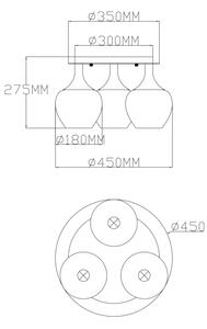 Globo 15548-3DK - Prisadený luster MAXY 3xE27/40W/230V antracit