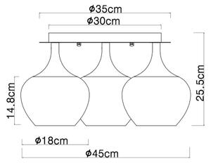 Globo 15548-3DW - Prisadený luster MAXY 3xE27/40W/230V biela