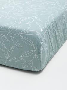 Sinsay - Bavlnené posteľné prestieradlo s gumičkou - tmavozelená