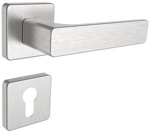 Dverové kovanie ROSTEX SAVONA/H s čepy (NEREZ MAT), kľučka-kľučka, Otvor pre obyčajný kľúč BB, ROSTEX Nerez mat