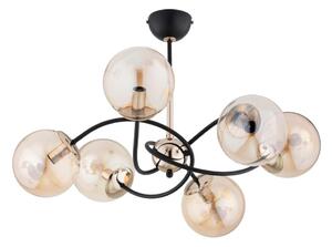 Luster na tyči AURORA 6xE14/10W/230V čierna/zlatá