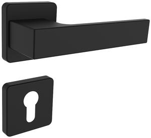 Dverové kovanie ROSTEX RAVENA/H s čepy (ČIERNÁ), kľučka-kľučka, Otvor pre obyčajný kľúč BB, ROSTEX ČIERNA