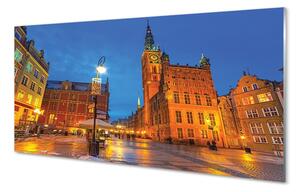 Sklenený obraz Gdańsk Staré Mesto v noci kostol 100x50 cm 4 Prívesky