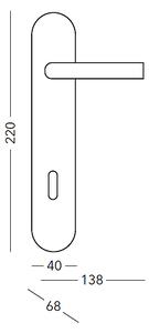 Dverové kovanie COBRA PAVLA-H (IN), kľučka-kľučka, WC kľúč, COBRA IN (nerez), 72 mm