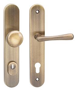 Ochranné kovanie COBRA ELEGANT+ (OFS), kľučka ľavá / kľučka, Otvor na cylindrickú vložku PZ, COBRA OFS (bronz česaný), 72 mm