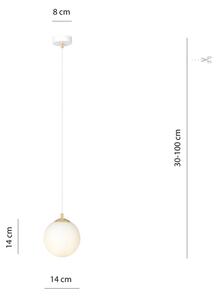 Luster na lanku ROYAL 1xE14/10W/230V pr. 14 cm biela