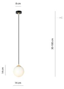 Luster na lanku ROYAL 1xE14/10W/230V pr. 14 cm čierna