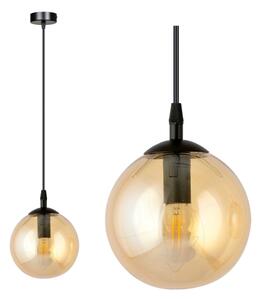 Luster na lanku COSMO 1xE14/10W/230V pr. 14 cm čierna/béžová