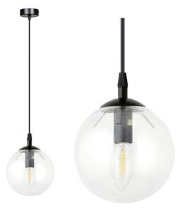 Luster na lanku COSMO 1xE14/10W/230V pr. 14 cm čierna/číra