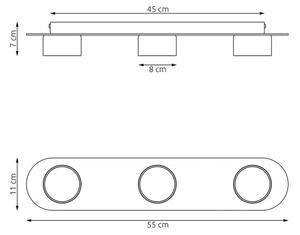 Stropné svietidlo DIAZ 3xGX53/12W/230V čierna/hnedá