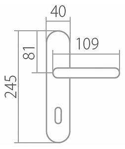 Dverové kovanie TWIN ELEGANT BA 1220 (A-SAT), kľučka ľavá / guľa, Otvor na cylindrickú vložku PZ, Twin A-SAT (mosadz matná), 72 mm