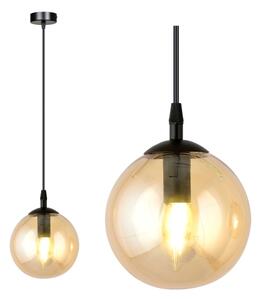 Luster na lanku COSMO 1xE14/10W/230V pr. 14 cm čierna/béžová