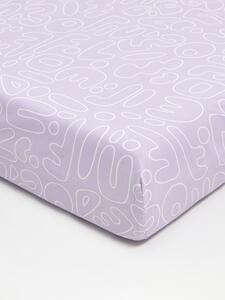 Sinsay - Bavlnené posteľné prestieradlo s gumičkou - levanduľová