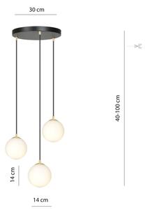Luster na lanku ROYAL 3xE14/10W/230V pr. 30 cm čierna