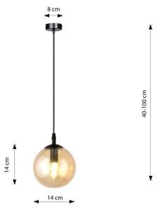 Luster na lanku COSMO 1xE14/10W/230V pr. 14 cm čierna/béžová