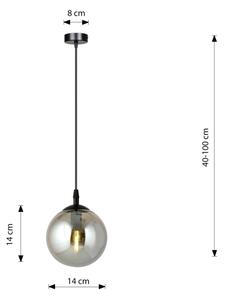 Luster na lanku COSMO 1xE14/10W/230V pr. 14 cm čierna/šedá