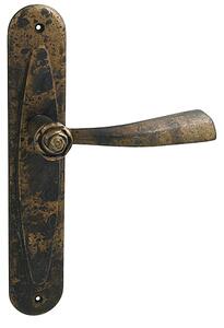 Dverové kovanie MP Rose (antik bronz), kľučka-kľučka, WC kľúč, MP Antik, 90 mm