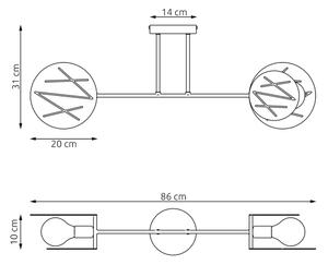 Luster na tyči FRICK 2xE27/15W/230V čierna