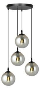 Luster na lanku COSMO 4xE14/10W/230V pr. 40 cm čierna/šedá