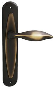Dverové kovanie MP Delfino (OGR), kľučka-kľučka, WC kľúč, MP OGS (bronz česaný mat), 90 mm