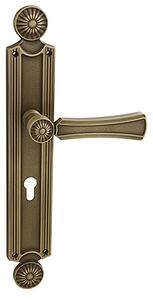 Dverové kovanie MP Daisy (patina matná), kľučka-kľučka, WC kľúč, MP PM (pätina matná), 92 mm