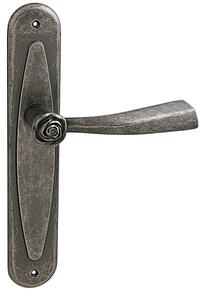 Dverové kovanie MP LI - ROSE (OGA - Antik šedá), kľučka-kľučka, Otvor na cylindrickú vložku PZ, MP Antik šedá, 92 mm