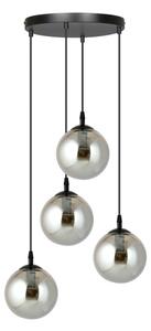 Luster na lanku COSMO 4xE14/10W/230V pr. 40 cm čierna/šedá