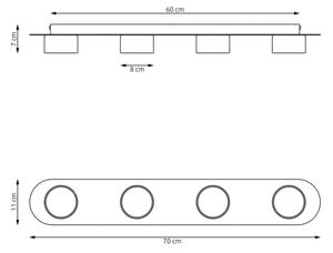 Stropné svietidlo DIAZ 4xGX53/12W/230V čierna