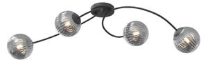 Prisadený luster VIBRA 4xE14/10W/230V čierna/šedá