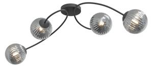 Prisadený luster VIBRA 4xE14/10W/230V čierna/šedá