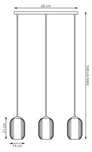 Luster na lanku VERDI 3xE27/15W/230V čierna/šedá/biela