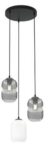 Luster na lanku VERDI 3xE27/15W/230V pr. 30 cm čierna/šedá/biela
