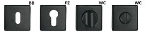 Dverové kovanie TWIN FOSIL HA 124 HR (CM), kľučka-kľučka, Bez spodnej rozety, Twin CM (čierny mat)